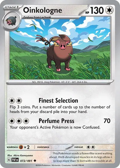 Oinkologne Paldean Fates Uncommon 072/091 Reverse Holofoil