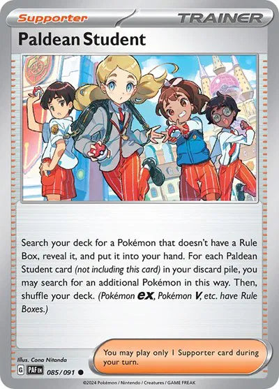 Paldean Student Paldean Fates Common 085/091 Reverse Holofoil