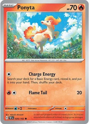 Ponyta Temporal Forces Common 026/162 Reverse Holofoil