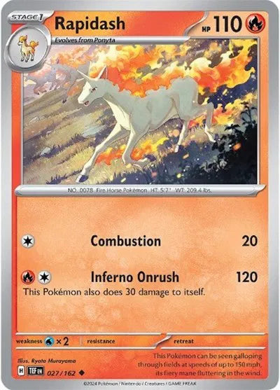 Rapidash Temporal Forces Uncommon 027/162 Reverse Holofoil