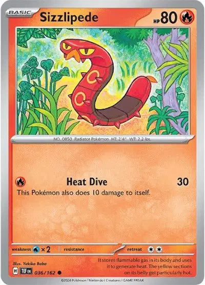 Sizzlipede Common • 036/162 Temporal Forces Reverse Holofoil