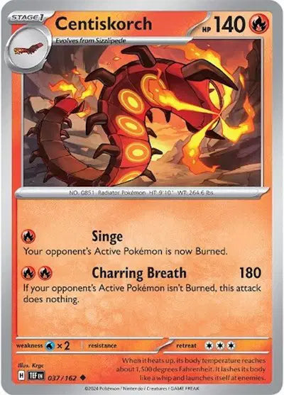 Centiskorch Uncommon • 037/162 Temporal Forces