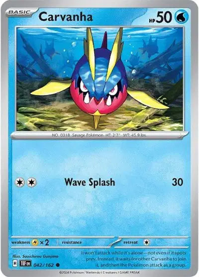 Carvanha Common • 042/162 Temporal Forces Reverse Holofoil