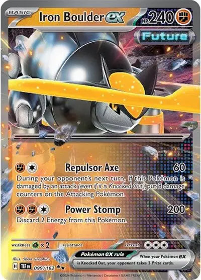 Iron Boulder ex Pokemon • Double Rare • 099/162 Temporal Forces