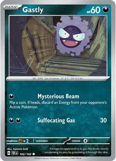Gastly Common • 102/162 Temporal Forces Reverse Holofoil