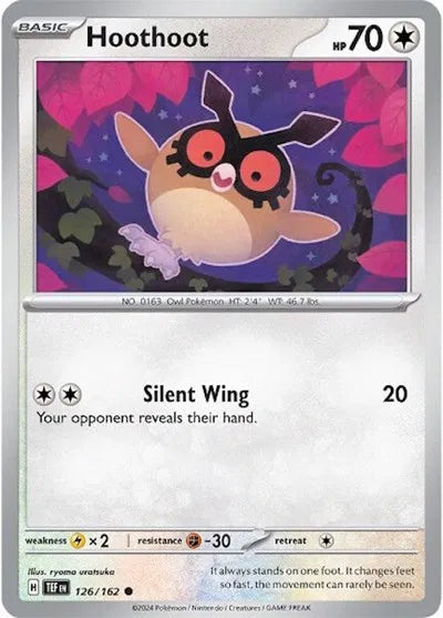 Hoothoot Temporal Forces Common 126/162 Reverse Holofoil