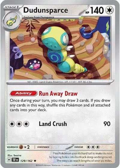 Dudunsparce Rare • 129/162 Temporal Forces Holofoil
