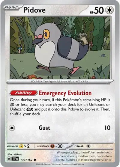 Pidove Common • 133/162 Temporal Forces Reverse Holofoil