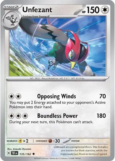 Unfezant Uncommon • 135/162 Temporal Forces