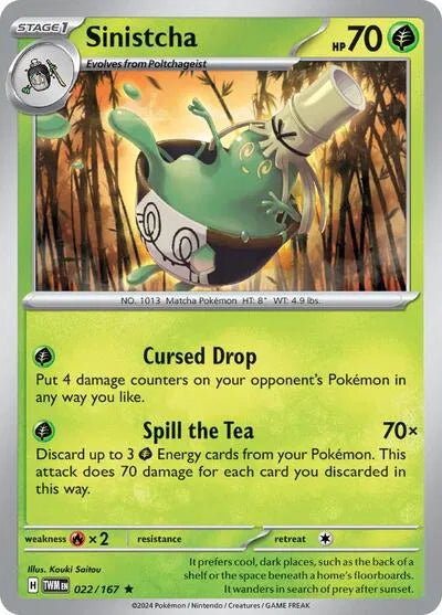 Sinistcha Twilight Masquerade Rare 022/167 Holofoil