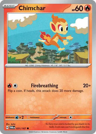 Chimchar Twilight Masquerade Common 031/167 Reverse Holofoil