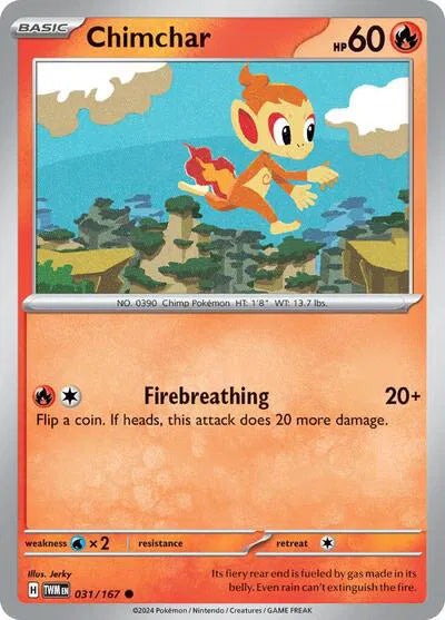 Chimchar Twilight Masquerade Common 031/167 Reverse Holofoil
