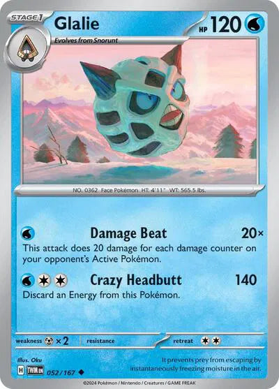 Glalie Twilight Masquerade Uncommon 052/167 Reverse Holofoil