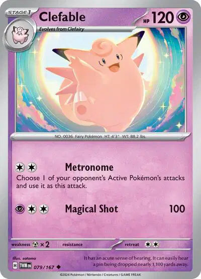 Clefable Uncommon • 079/167 Twilight Masquerade Reverse Holofoil