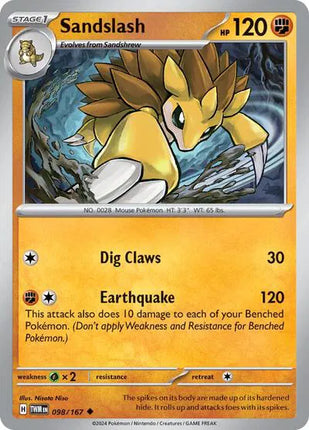 Sandslash Twilight Masquerade Uncommon 098/167 Reverse Holofoil