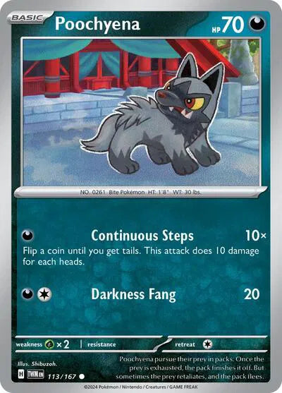 Poochyena Twilight Masquerade Common 113/167 Reverse Holofoil