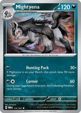 Mightyena Twilight Masquerade Uncommon 114/167 Reverse Holofoil
