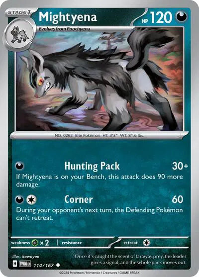 Mightyena Twilight Masquerade Uncommon 114/167 Reverse Holofoil