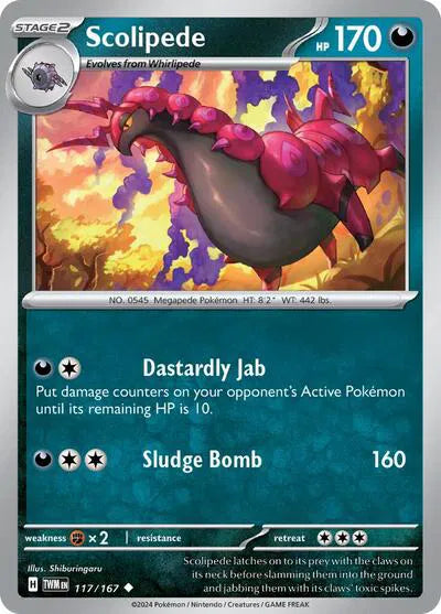 Scolipede Twilight Masquerade Uncommon 117/167