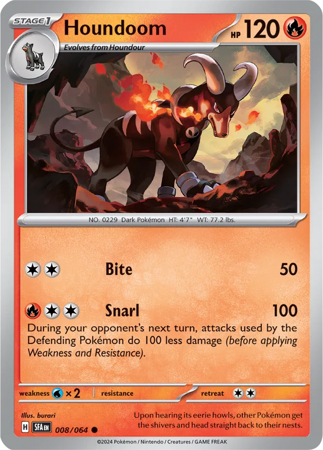 Houndoom Shrouded Fable Common 008/064 Reverse Holofoil