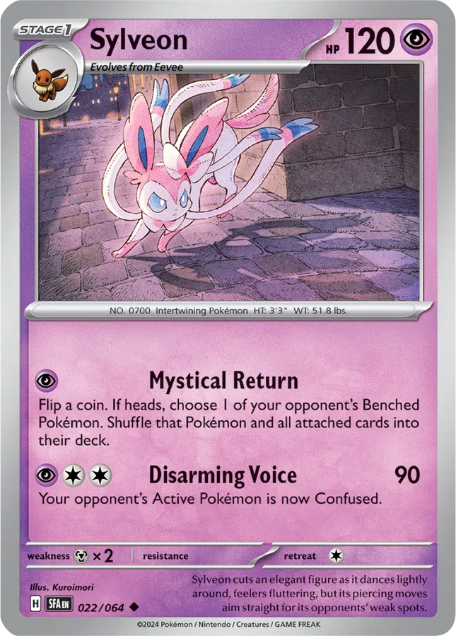 Sylveon Shrouded Fable Uncommon 022/064 Reverse Holofoil