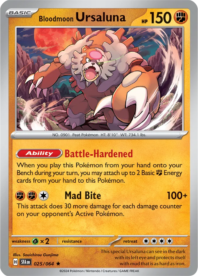 Bloodmoon Ursaluna Shrouded Fable Rare 025/064 Holofoil