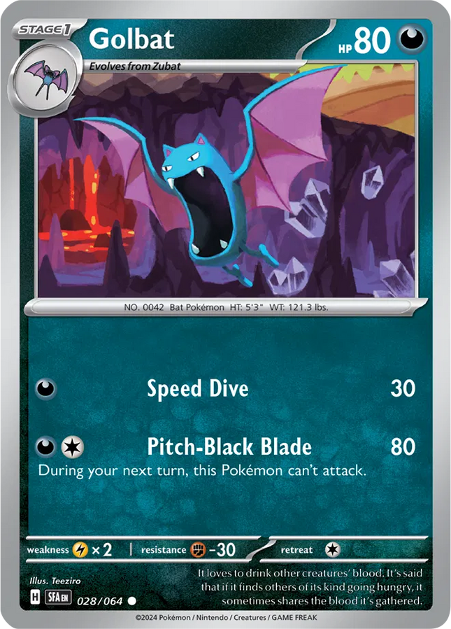 Golbat Shrouded Fable Common 028/064 Reverse Holofoil