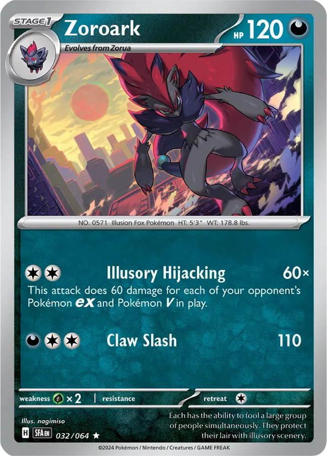 Zoroark Shrouded Fable Rare 032/064 Holofoil