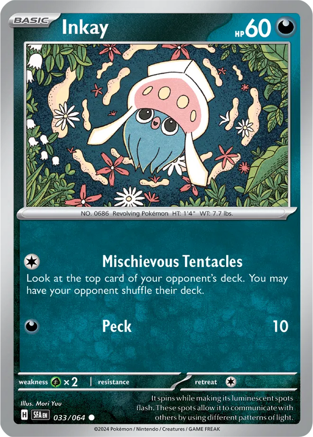 Inkay Shrouded Fable Common 033/064 Reverse Holofoil