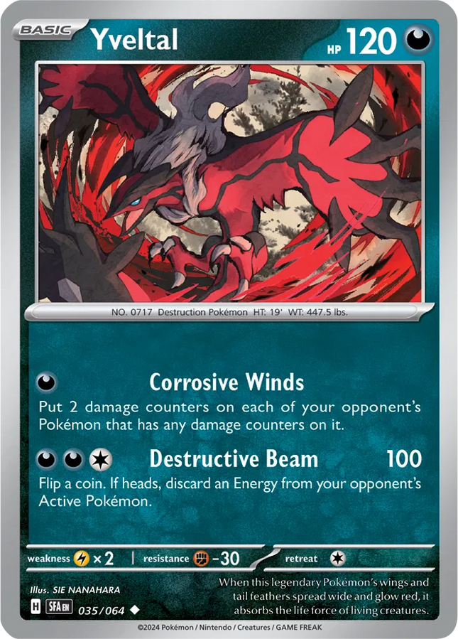 Yveltal Shrouded Fable Uncommon 035/064 Reverse Holofoil