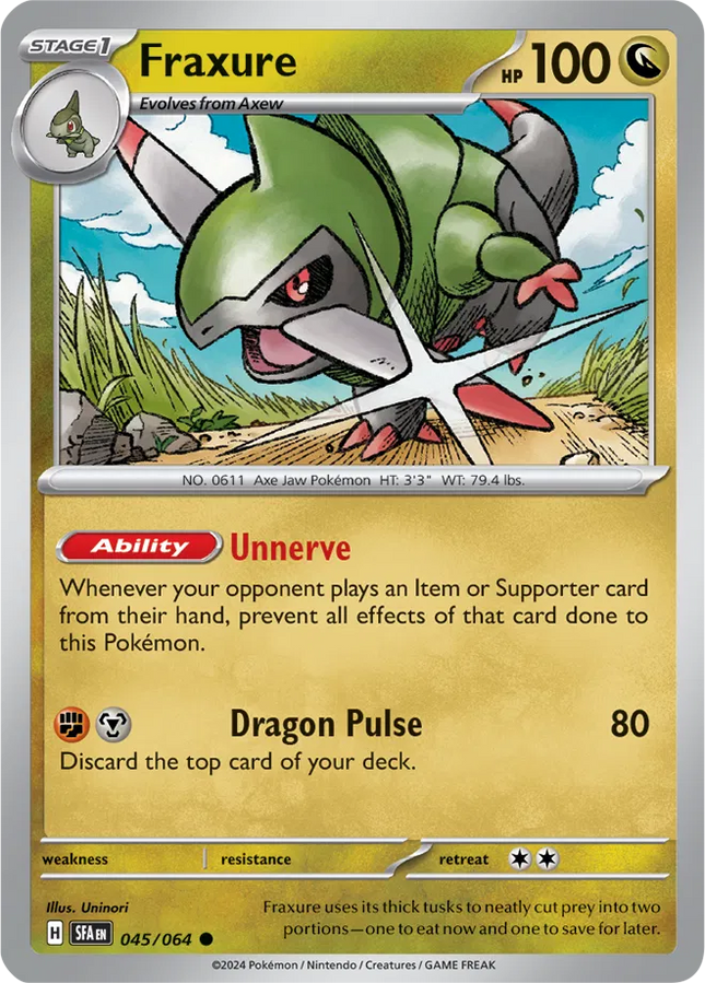 Fraxure Shrouded Fable Common 045/064 Reverse Holofoil