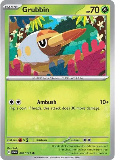 Grubbin Stellar Crown Common 009/142 Reverse Holofoil
