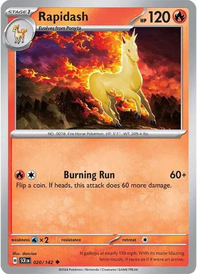 Rapidash Stellar Crown Uncommon 020/142 Reverse Holofoil