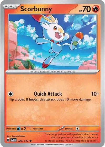 Scorbunny Common • 026/142 Stellar Crown Reverse Holofoil