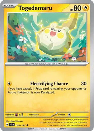 Togedemaru Stellar Crown Uncommon 054/142 Reverse Holofoil