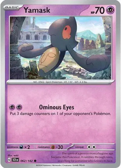 Yamask Stellar Crown Common 062/142 Reverse Holofoil