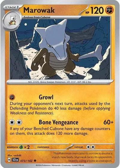 Marowak Stellar Crown Uncommon 073/142 Reverse Holofoil