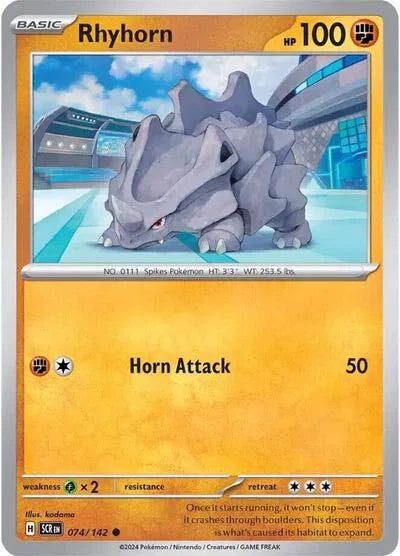 Rhyhorn Stellar Crown Common 074/142 Reverse Holofoil
