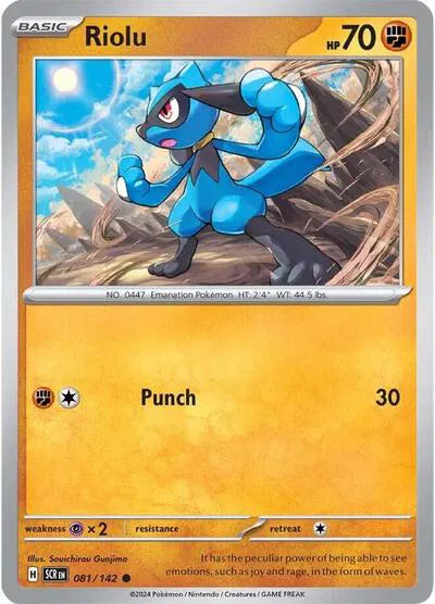 Riolu Stellar Crown Common 081/142 Reverse Holofoil