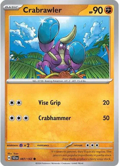Crabrawler Stellar Crown Common 087/142 Reverse Holofoil
