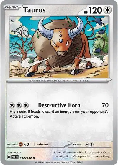 Tauros Common • 112/142 Stellar Crown Reverse Holofoil