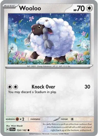 Wooloo Stellar Crown Common 124/142 Reverse Holofoil