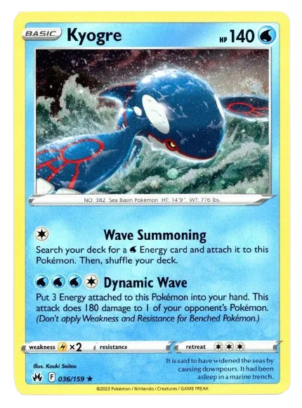 Kyogre - 036/159 (Pixel Holo) Sea And Sky Promo