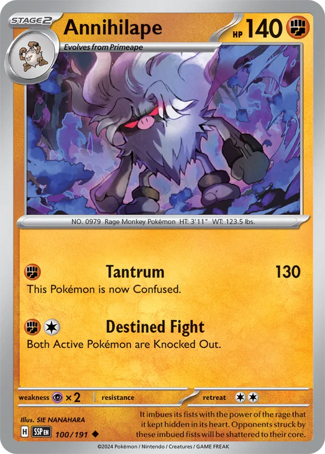 Annihilape Surging Sparks Uncommon 100/191 Reverse Holofoil