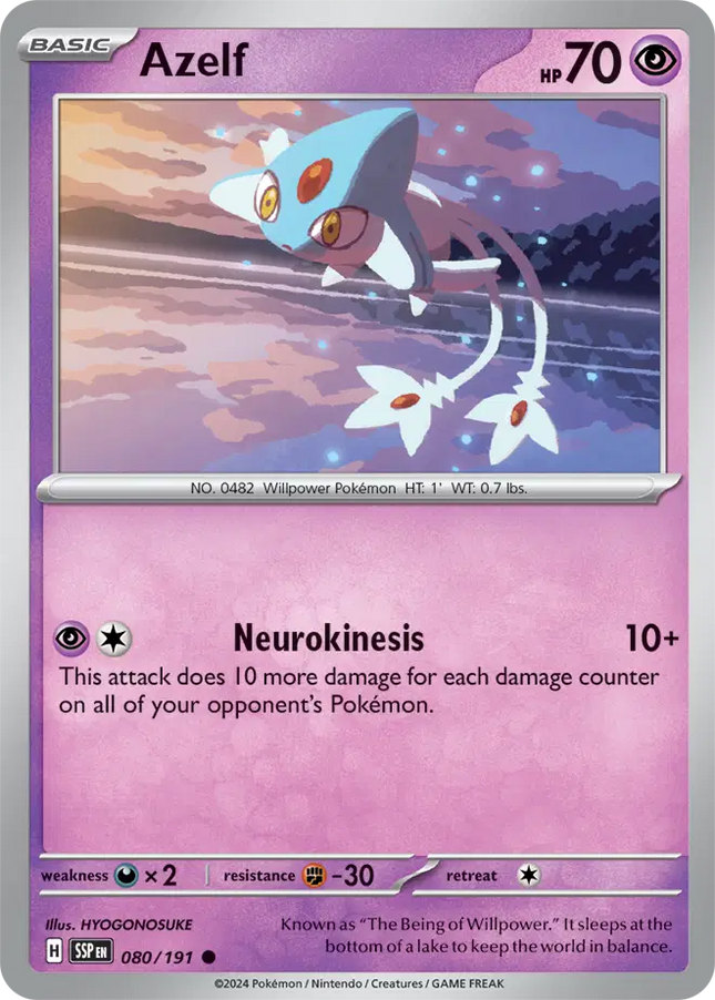 Azelf Common • 080/191 Surging Sparks Reverse Holofoil