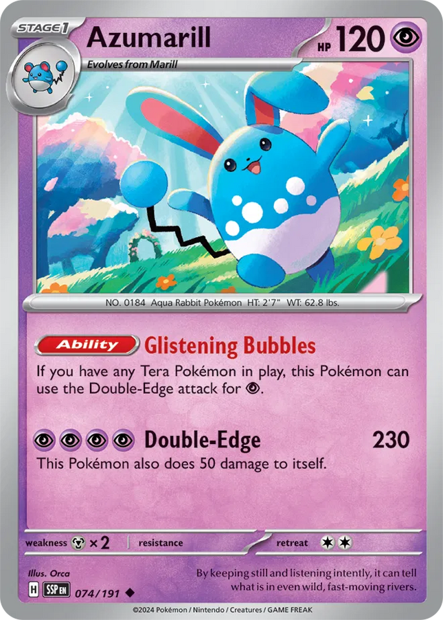 Azumarill Surging Sparks Uncommon 074/191