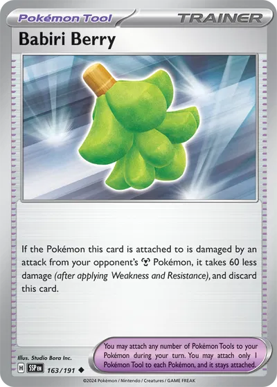 Babiri Berry Surging Sparks Uncommon 163/191 Reverse Holofoil