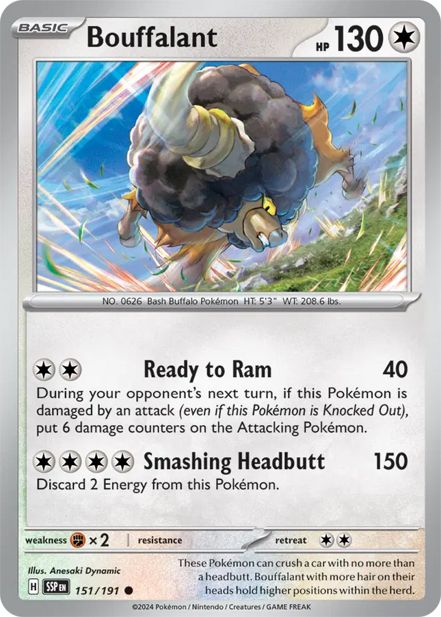 Bouffalant Common • 151/191 Surging Sparks Reverse Holofoil
