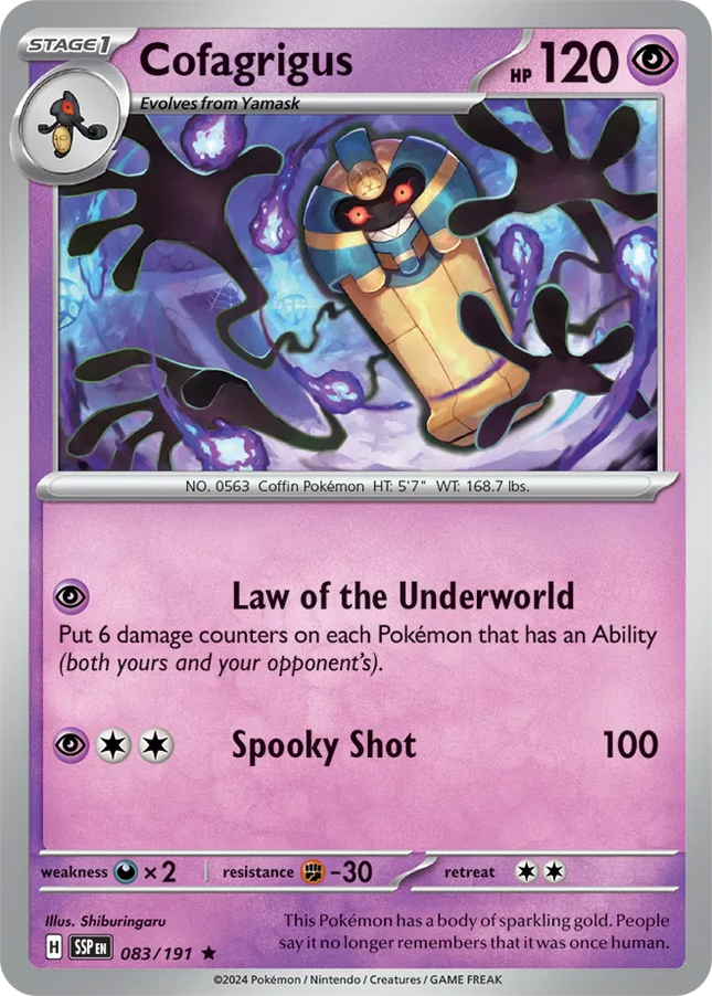 Cofagrigus Surging Sparks Rare 083/191 Holofoil