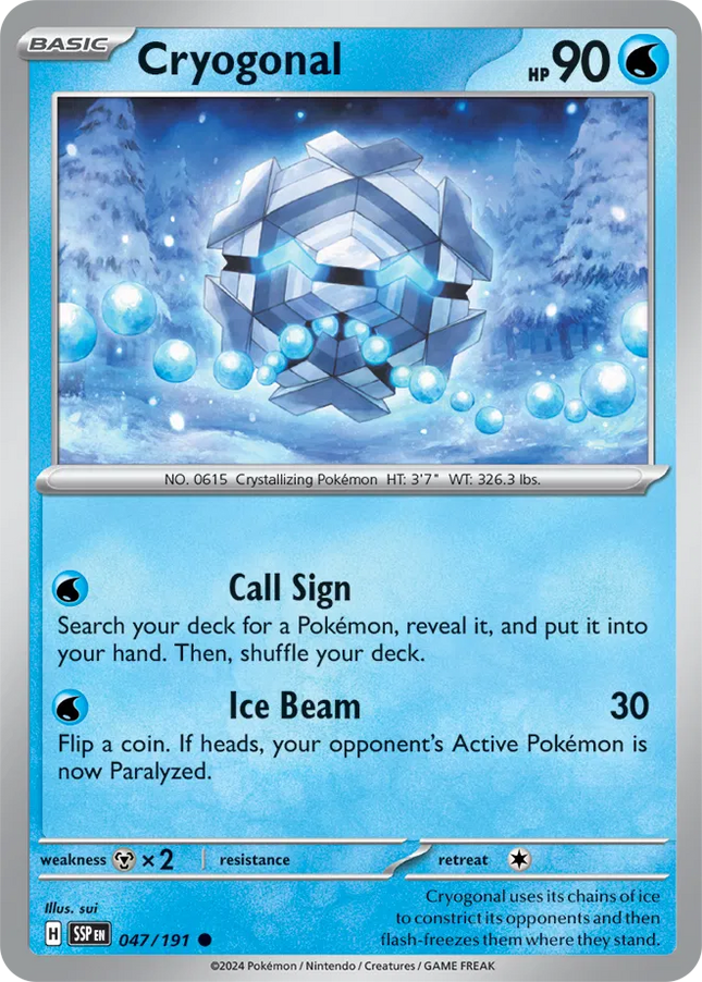Cryogonal Surging Sparks Common 047/191 Reverse Holofoil